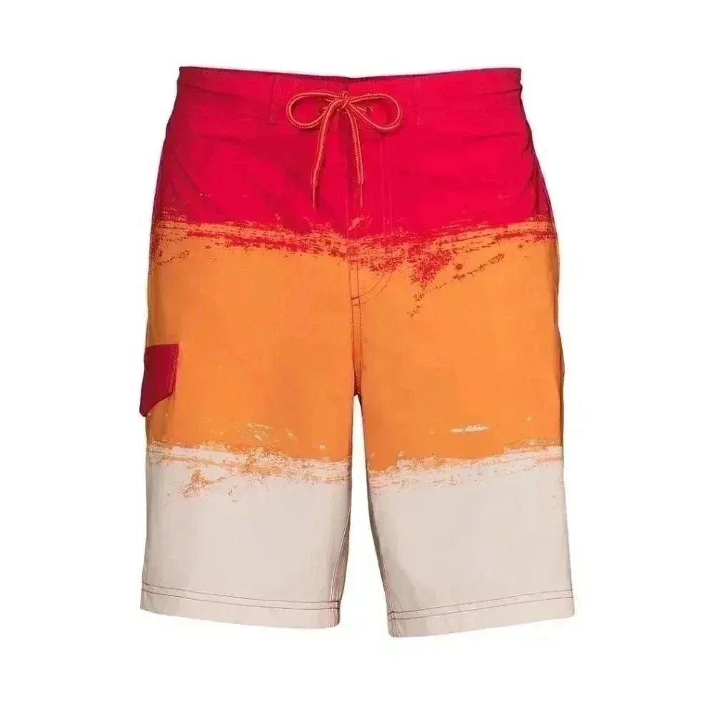 George Men's Above the Knee Red/Orange/White Poly/Spandex Eboard Shorts w Briefs